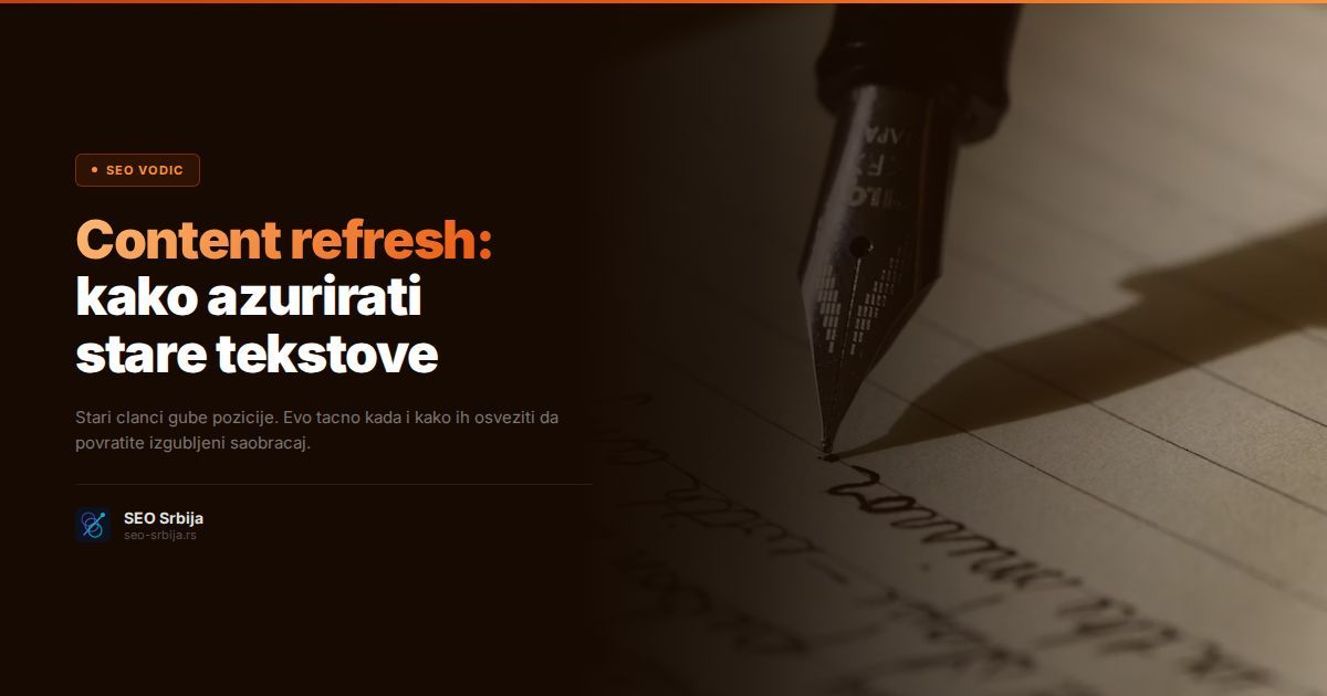 Content refresh strategija za bolje SEO pozicije