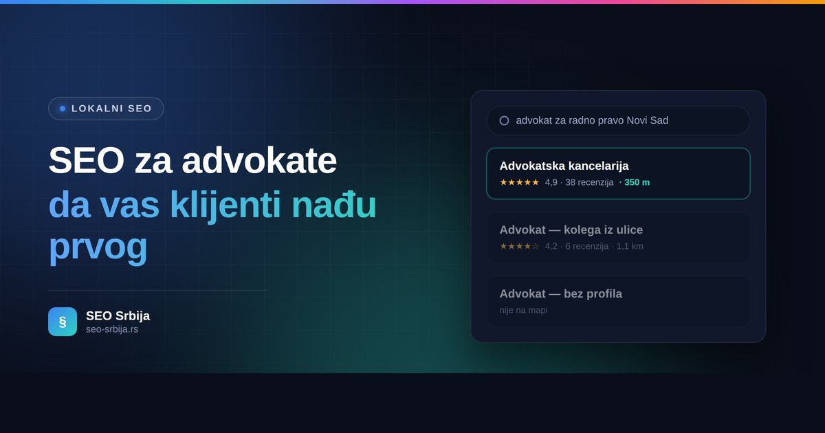 SEO za advokatske kancelarije u Srbiji - rangiranje na Google pretrazi