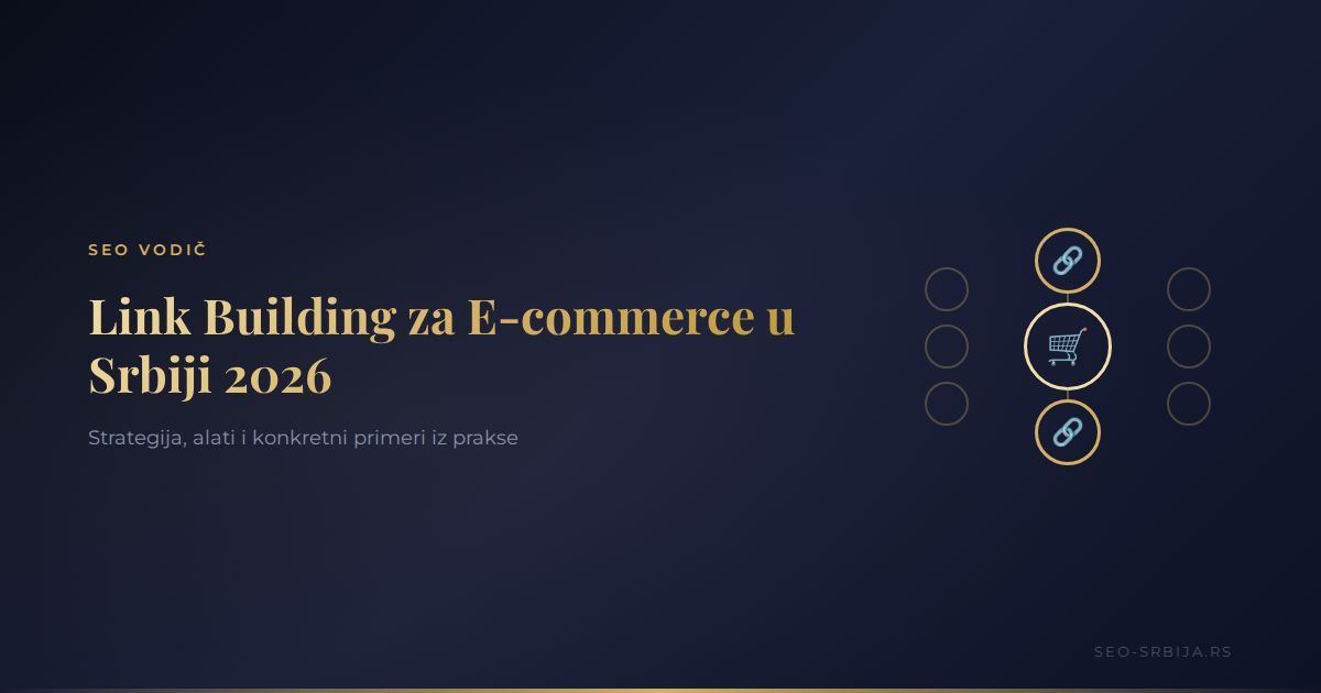 Mrežni koncept link building-a za e-commerce sa zlatnim lancima na tamnoj pozadini