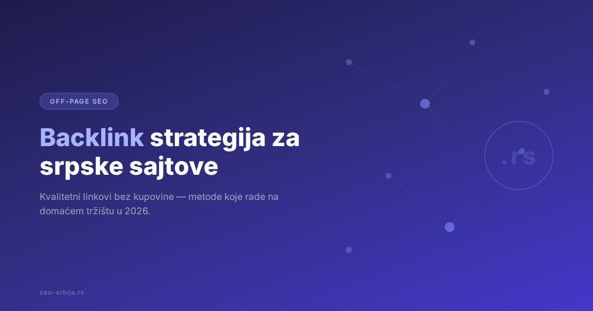 Mreža sajtova povezanih backlinkovima sa srpskim domenima