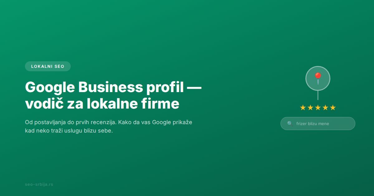 Google Business profil sa recenzijama i informacijama o lokalnoj firmi