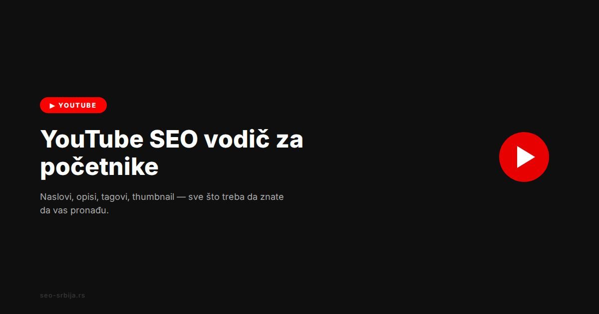 YouTube Studio interfejs sa optimizovanim video sadržajem